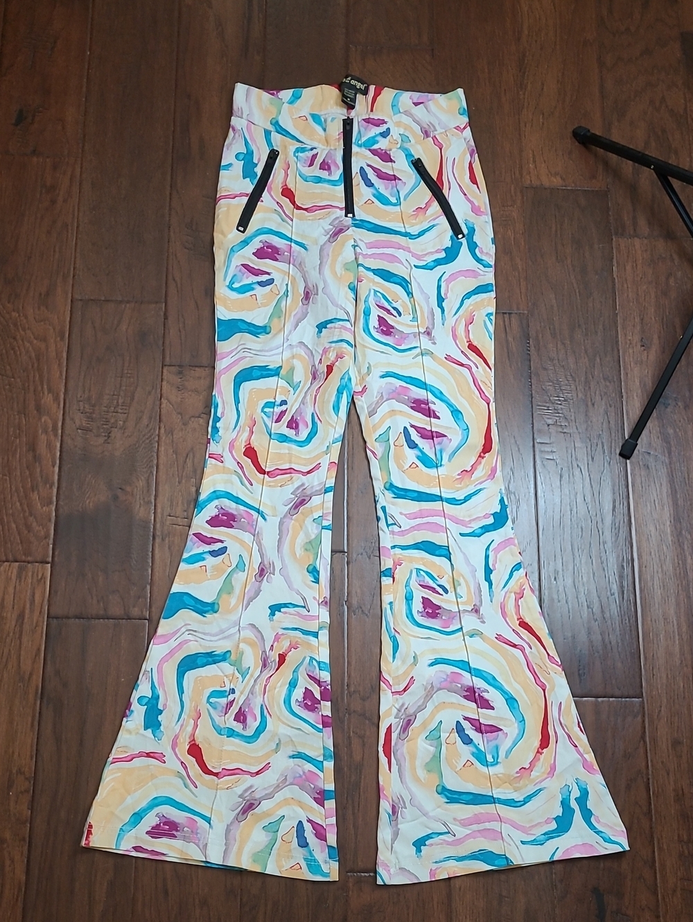 VINTAGE Like an Angel Colorful Swirl Bell Bottom Pants size Medium